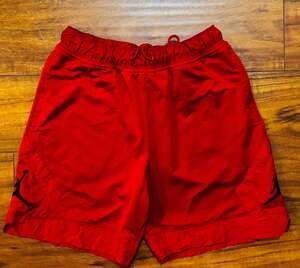 Nike Air Jordan Jumpman Diamond Mesh Basketball Shorts Gym Red sz M zip pockets